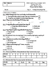 Đề kiểm tra cuối học kỳ II môn Tin học Lớp 2 - Năm học 2016-2017